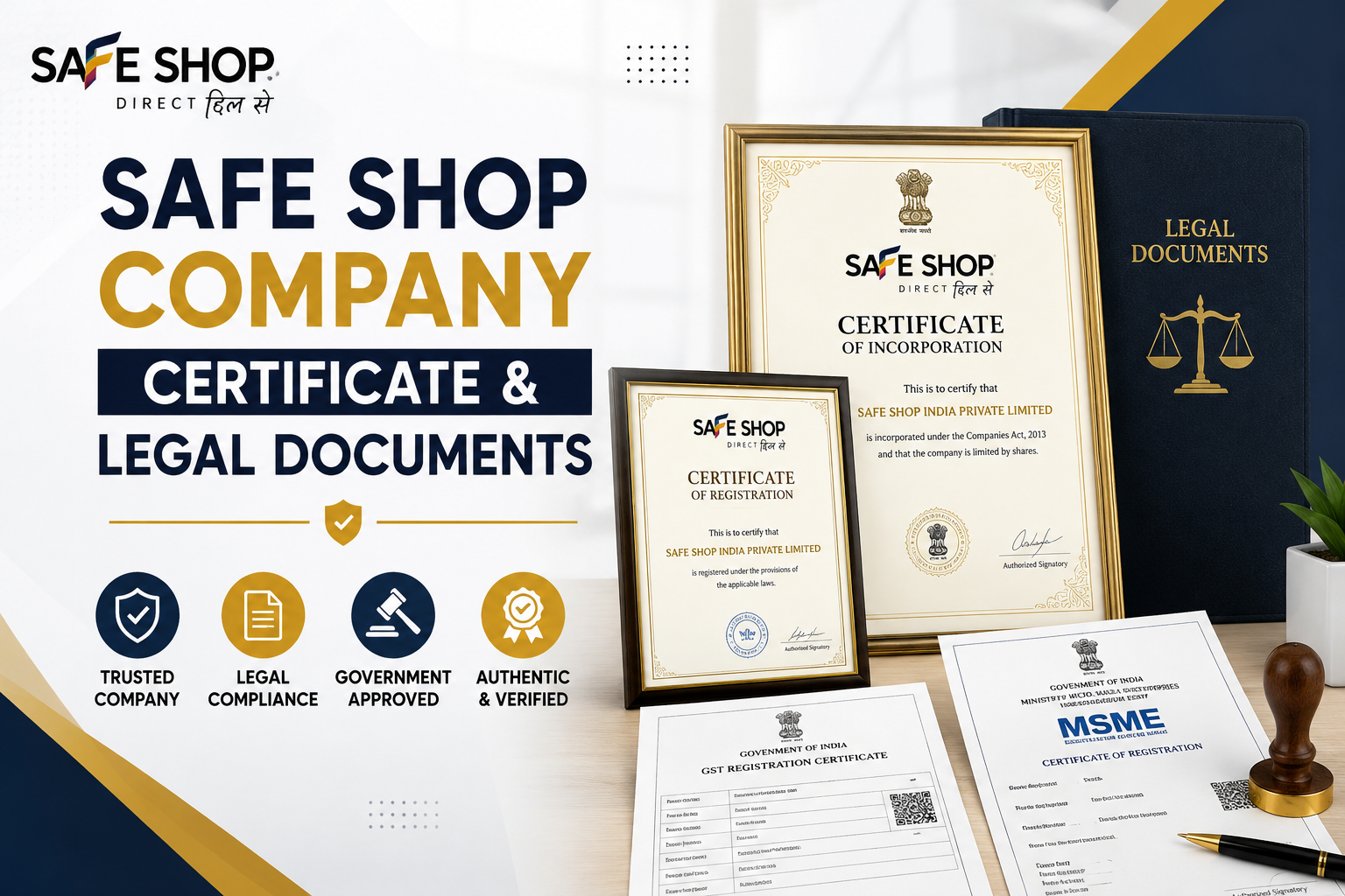 Safe Shop Company certificate & Legal Documents
