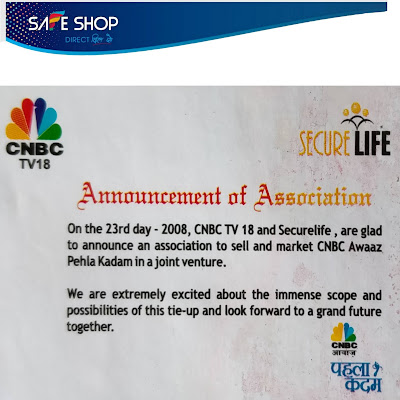 SAFE SHOP CNBC TV18 CERTIFICATE